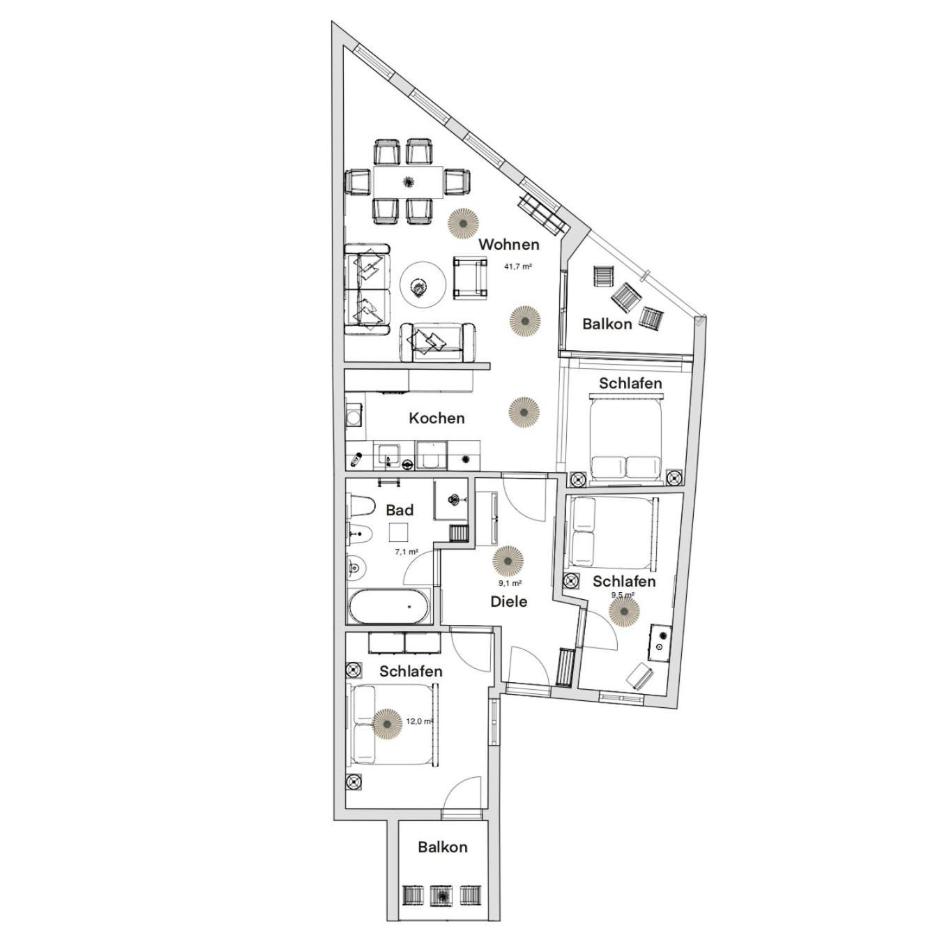 Apartament Pineapple Palais Am Neumarkt - 90 Qm - 1x Free Parking Drezno